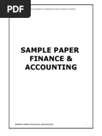 Sample Paper Finance & Accounting: Building Standards in Educational and Professional Testing