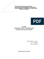 Informe Concepción Bases y Fundamentos Del Curriculo Bolivariano 1