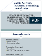 Republic Act 5527: Philippine Medical Technology Act of 1969