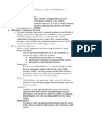 Discuss The Methodology of Operations Research