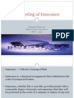 Marketing of Insurance: Presented by Priyanka Vijayan R E G: 3 4 3