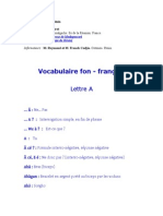 Vocabulaire Fon