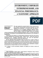 1993 Environment, Corporate Entrepreneurship, and Financial Performance A Taxonomic Approach 1