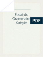 Essai de Grammaire Kabyle