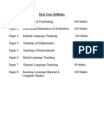 PTC First Year Syllabus