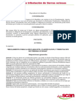 Reglamento para La Tributación de Tierras Ociosas