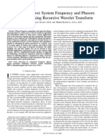 Real-Time Power System Frequency and Phasors Estimation Using Recursive Wavelet Transform