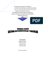 Examen Fisico Sistema Osteomuscular y Vascular