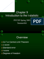 Introduction To The T-Statistic: PSY295 Spring 2003 Summerfelt