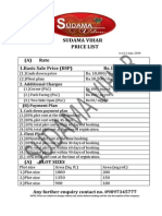 Sudama Vihar Price List: (A) Rate 1.basic Sale Price (BSP) Rs.10,000/-Sq - Yrd