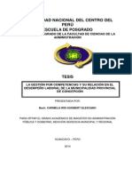 Tesis Posgrado Administración - La Gestión Por Competencias y Su Relación en El Desempeño Laboral de La Municipalidad Provincial de Concepción