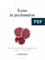 Ecrire La Psychanalyse