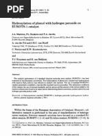 Hydroxylation of Phenol With Hydrogen Peroxide On EUROTS-1 Catalyst