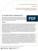 Advice On Starting Your Own Language School