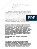 As Reações Hiperbólicas Da Violência Da Linguagem Patriarcal e o Corpo Feminino