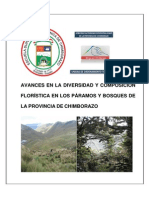 Avances en La Diversidad y Composición Florística en Los Páramos y Bosques de La Provincia de Chimborazo