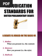 Adjudication Considerations For British Parliamentary Debate