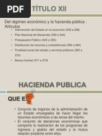 Del Regimen Economico y de La Hacienda Publica