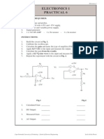 Electronics 1 Practical 6: Equipment Required