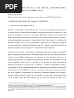 Eduardo Caamaño Rojo - Las Transformaciones Del Trabajo, La Crisis de La Relación Laboral Normal y El Desarrollo Del Empleo Atípico