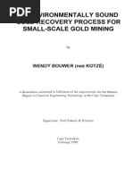 An Environmentally Sound Gold Recovery Process For Small-Scale Gold Mining