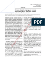 Predictive Factors For Preeclampsia in Pregnant Women: A Unvariate and Multivariate Logistic Regression Analysis