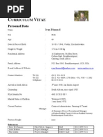 Ivan Frimmel CV & Photo