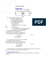 Phasor Diagrams For Transformer On Load