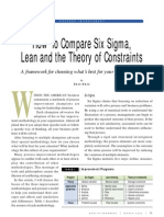 Six Sigma Lean V/s Theory of Constraints