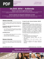 OLSAS 2014 - Addenda: Ontario Law School Application Service