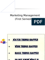 Marketing Management (First Semester)