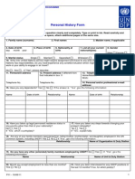 Personal History Form: United Nations Development Programme