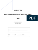 Electrode Potentials and Fuel Cells Test