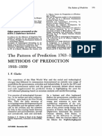 The Pattern of Prediction 1763-1973 Methods of Prediction 1918-1939