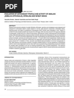 Evaluation of Antioxidant Profile and Activity of Amalaki: (Emblica Officinalis), Spirulina and Wheat Grass