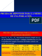 Prueba de Hipotesis para La Media Poblacional