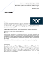 AGIER, Michel. Pensar El Sujeto, Descentrar La Antropología