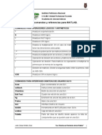 Lista de Comandos para MATLAB