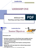 Leadership One: Module Five Teaching Learning Critical Pathway