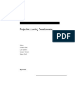 Project Accounting Questionnaire: Author: Creation Date: Last Updated: Version: Version Status: Draft