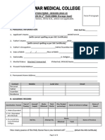 Application Form - Session 2014-15 For Admission in 1 YEAR MBBS (Foreign Seat)