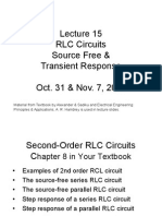 RLC Circuits Source Free & Transient Response Oct. 31 & Nov. 7, 2011