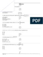 Sample Paper Mathematics