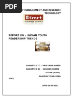 Report On - Indian Youth Readership Trends: Institue of Management and Research Technology