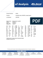 Certificate of Analysis: This Document Has Been Electronically Generated and Does Not Require A Signature