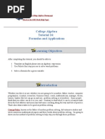 College Algebra Tutorial 16: Formulas and Applications