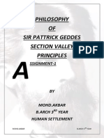 Philosophy OF Sir Pattrick Geddes Section Valley Principles: Ssignment-1