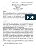 The Professional Competence of Teachers: Which Qualities, Attitudes, Skills and Knowledge Contribute To A Teacher's Effectiveness?