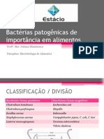 Bactérias Patogênicas de Importância em Alimentos