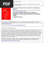 1971 BIASH LSeigerstetter Synthetic Series Produced by Means of Probability Analysis As Applied To The River Rhine